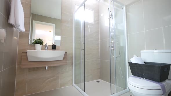 Natural light Bathroom with Shower Box Decoration