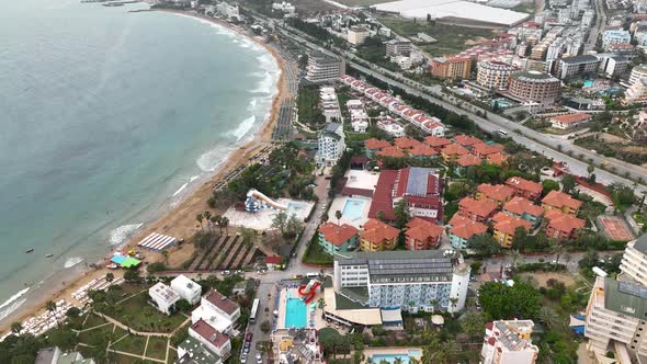 Hotel on the beach aerıal vıew