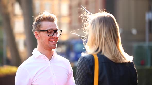 Business people meeting outdoors in London