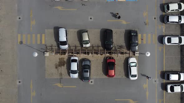 Aerial View Parking Lot