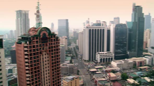 View over office buildings in Manila, Philippines