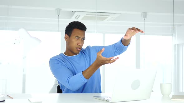 Man Working in Imagination, Wearing virtual reality glasses