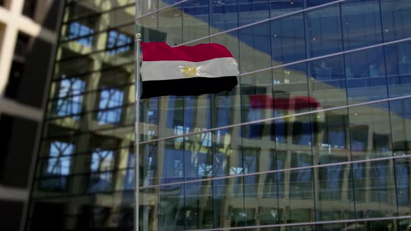 Egypt Flag Waving On A Skyscraper Building