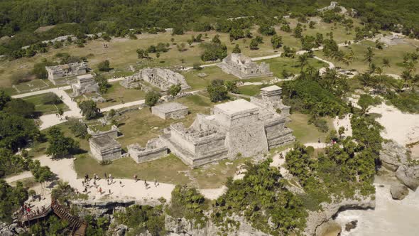 Aerial View of Tulum Archaeological Zone