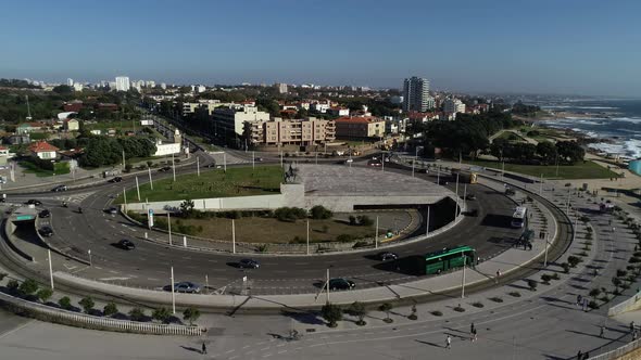 Roundabout in City of Porto, Portugal