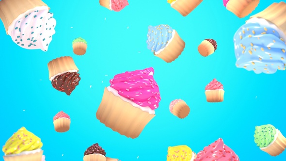 Falling Cupcakes Background