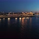 Aerial Shot of Scene with Ship Standing in the Port on the Night - VideoHive Item for Sale