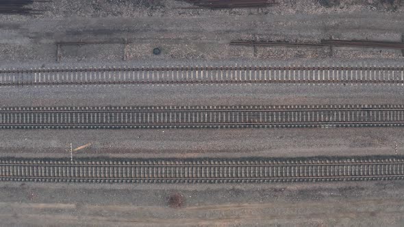 Railroad Aerial View Drone Flying