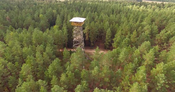 4K - Observation tower in the forest. scene03