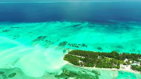 Aerial top view texture of paradise sea view beach lifestyle by blue lagoon and white sand backgroun