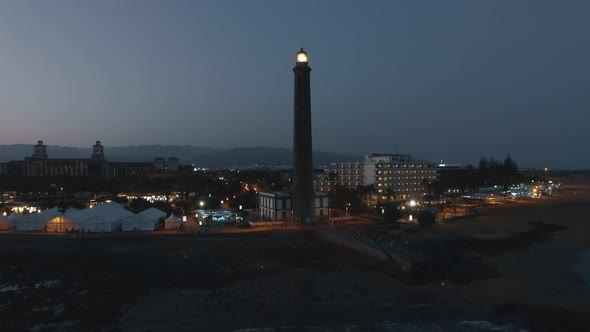 Maspalomas Lighthouse Night View, Gran Canaria Island, Spain