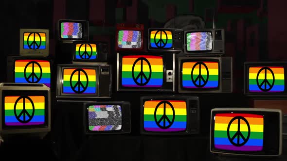 Peace Flags and Retro TVs.