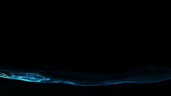 Super Slow Motion Shot of Blue Clear Water Waves Background at 1000 Fps alt