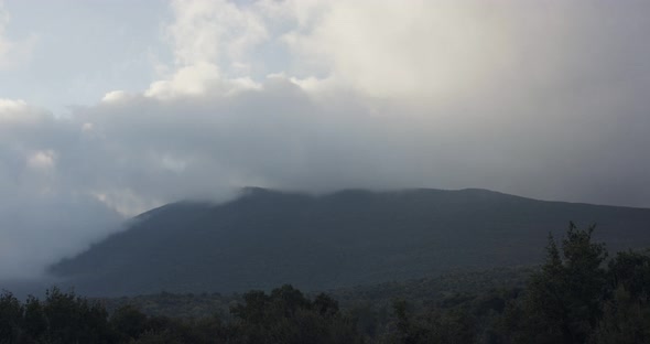 TimeLapse of clouds over Meron mountain in Northern Israel