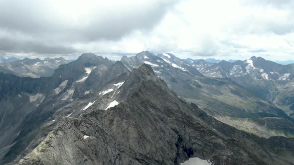 Aerial view of Alps near Zillertal in Austria. alt