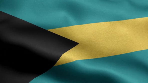 Bahamas Flag Seamless Closeup Waving Animation