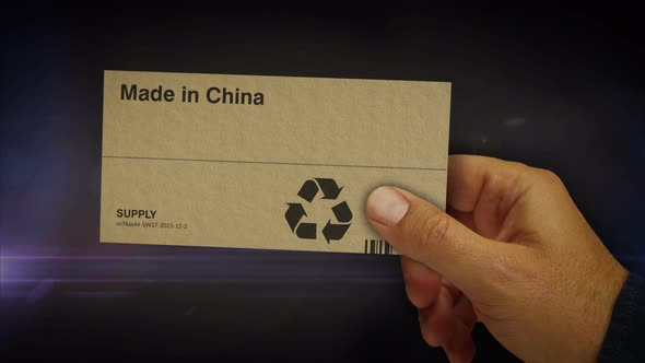 Made in China box pack in hand abstract concept rendering alt