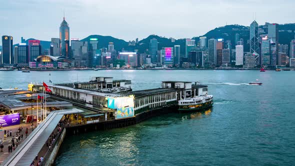 Time lapse of Hong Kong Victoria harbor 