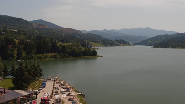 Aerial view of Colibita Lake