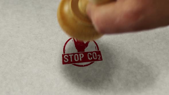 Stop CO2 and carbon neutral stamp and stamping loop alt