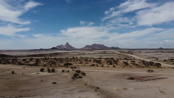 Drone footage of the Erongo region of Namibia, beautiful nature, mountains