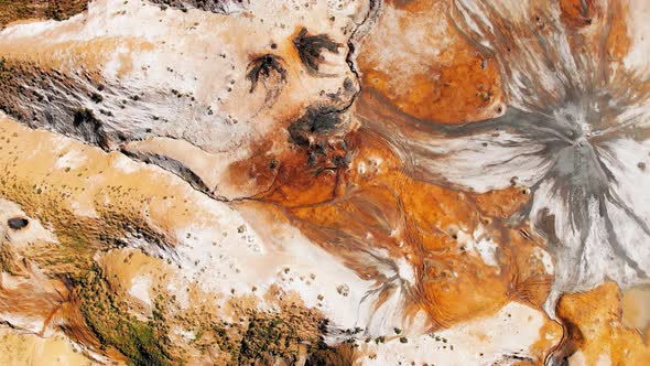 Aerial Spin Over Beautful Mud Volcanoe Site