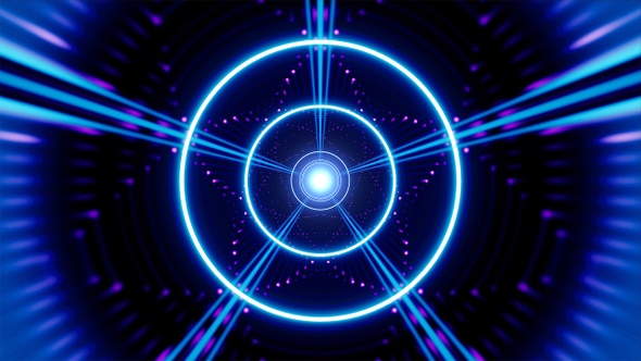 Flickering Neon Rays Dot Flower Vj Background