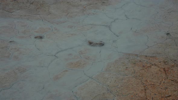 Cracked Dry Mud in Hverir Geothermal Area Near Lake Myvatn