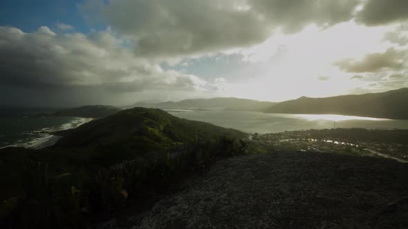 Time lapse of Rain falling over 'Lagoa da conceição'