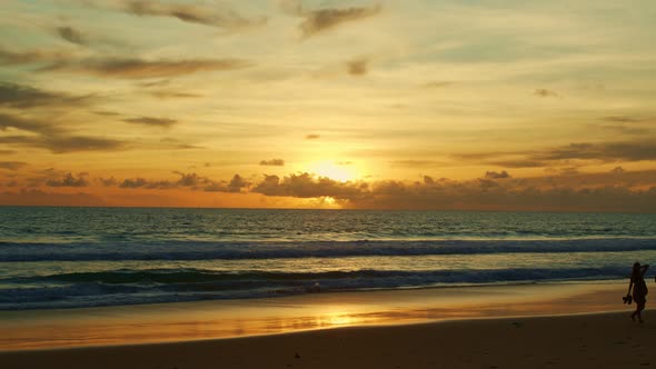 Beautiful Golden Sunset Above The Ocean