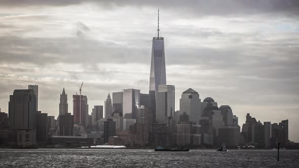 Time lapse shot of Downtown Manhattan, New York City, New York, USA