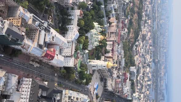 Vertical Video  Kyiv Ukraine Aerial View of the City