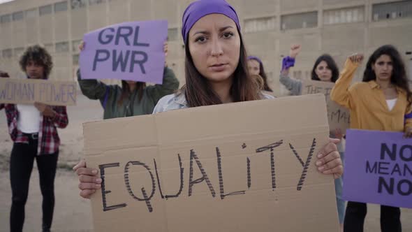 Feminist Only Women at a Protest