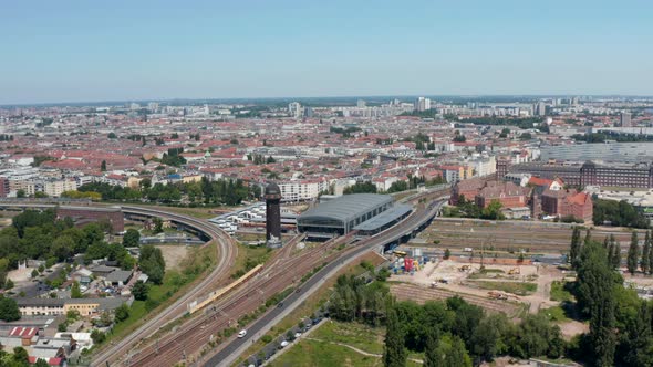 Aerial View of Berlin Ostkreuz Train Station