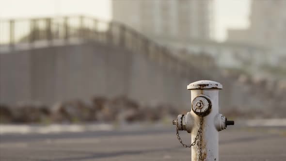 Rusty Fire Hydrant at Sunny Day