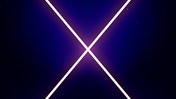 Neon alphabet X letters in motion on dark blue background