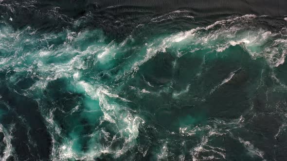 Waves of Water of the River and the Sea Meet Each Other During High Tide and Low Tide