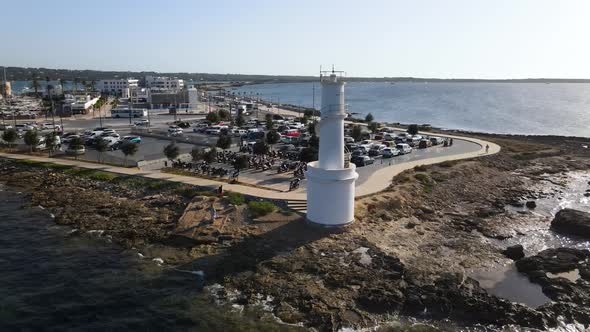 Aerial View of Eivissa Lighthouse on the Island of Ibiza