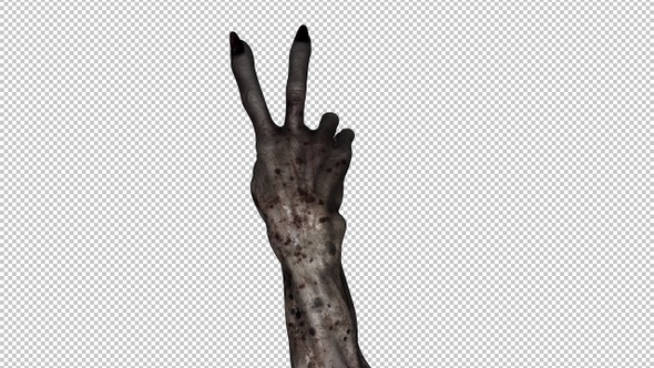 Monster Hand - V Sign Gesture - Back View