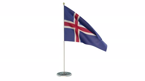 Iceland  Office Small Flag Pole