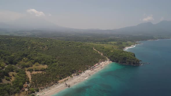 Sandy Beach in a Tropical Resort