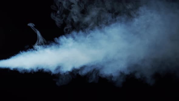 Smoke texture over blank black background. Mystical steam at night.