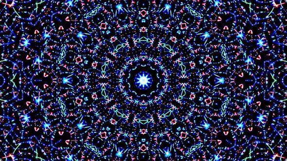 Beautiful abstract kaleidoscope that shines, a radiant light that regulates the subtle movements