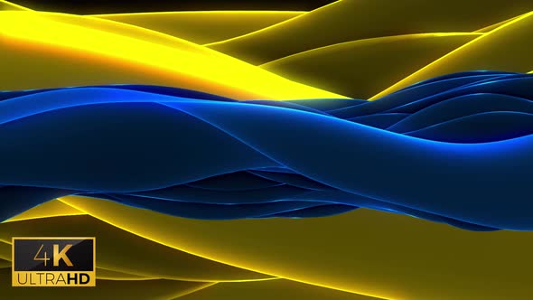 Abstract Waving Ukraine Flag 4K