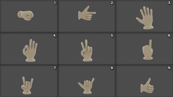 3D Hand's static poses - PACK