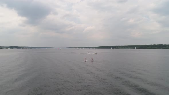 Sailboats on Water Surface