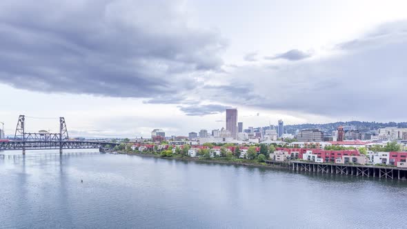 Epic clouds covering the city of Portland Oregon before a serious thunderstorm