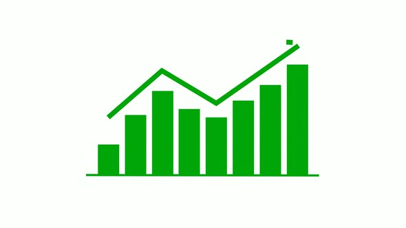 Green color simple business growth animation