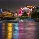 Night Illumination of Charing Cross station and Hungerford Bridge, London, UK. - VideoHive Item for Sale