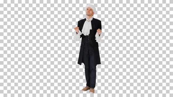 Man dressed in courtier frock coat and, Alpha Channel